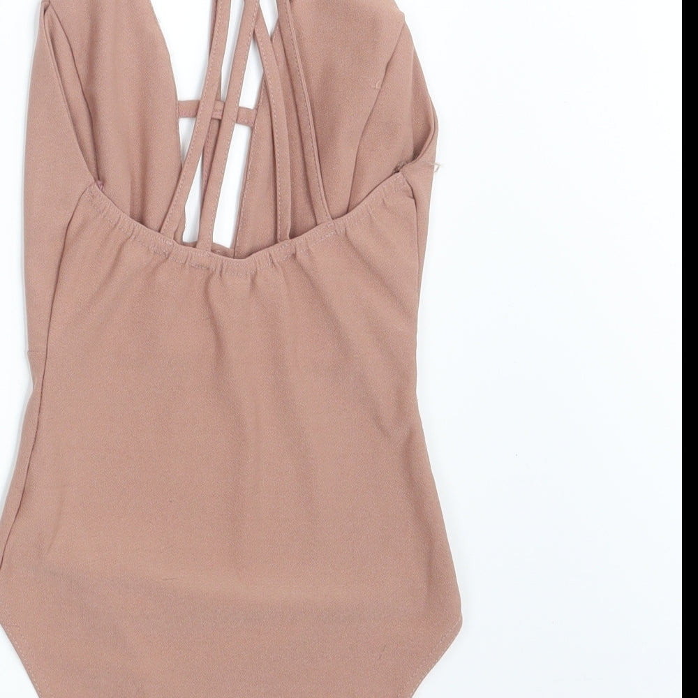Womens UK Size 6 Preworn One-Piece Pink Bodysuit