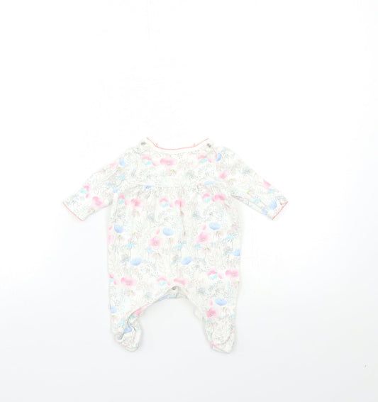 Mini B Baby White Floral Babygrow One-Piece Size Newborn