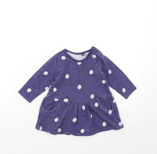 Nutmeg Baby Blue Polka Dot A-Line Size 3-6 Months