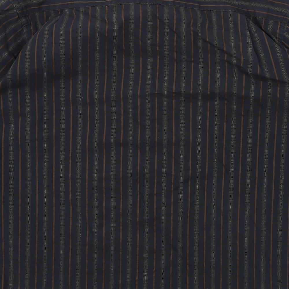 F&F Mens Black Striped Button-Up Size M