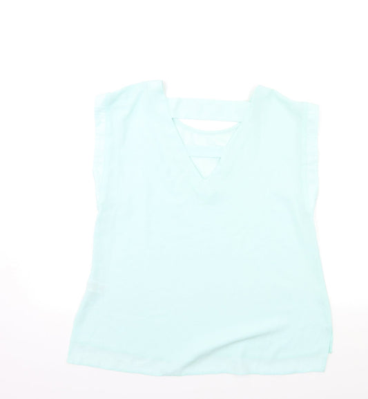 Papaya Womens Blue Basic Blouse Size 12