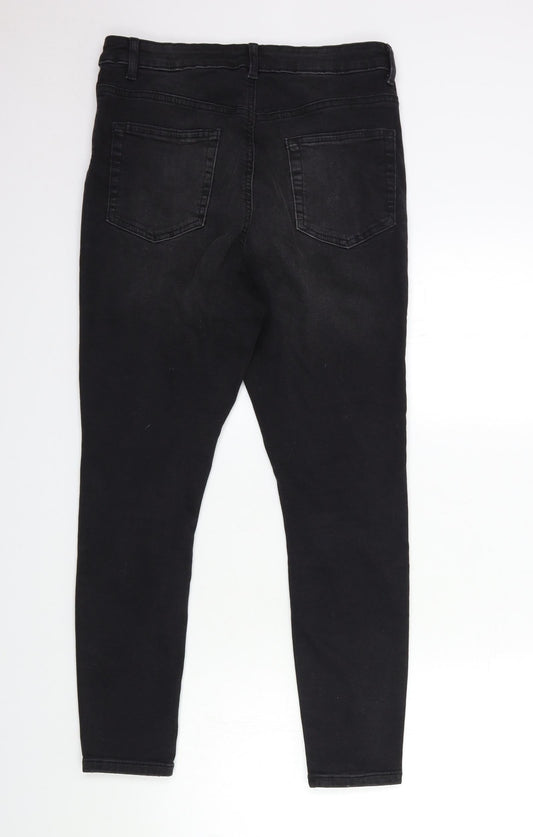 Denim & Co. Womens Black Denim Skinny Jeans Size 14 L27 in