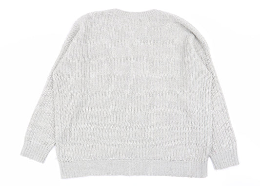 Womens UK Size M New Look Grey Pullover Jumper