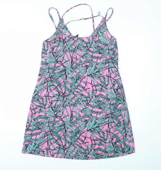 PEP&CO Womens Multicoloured Geometric Fit & Flare Size 10