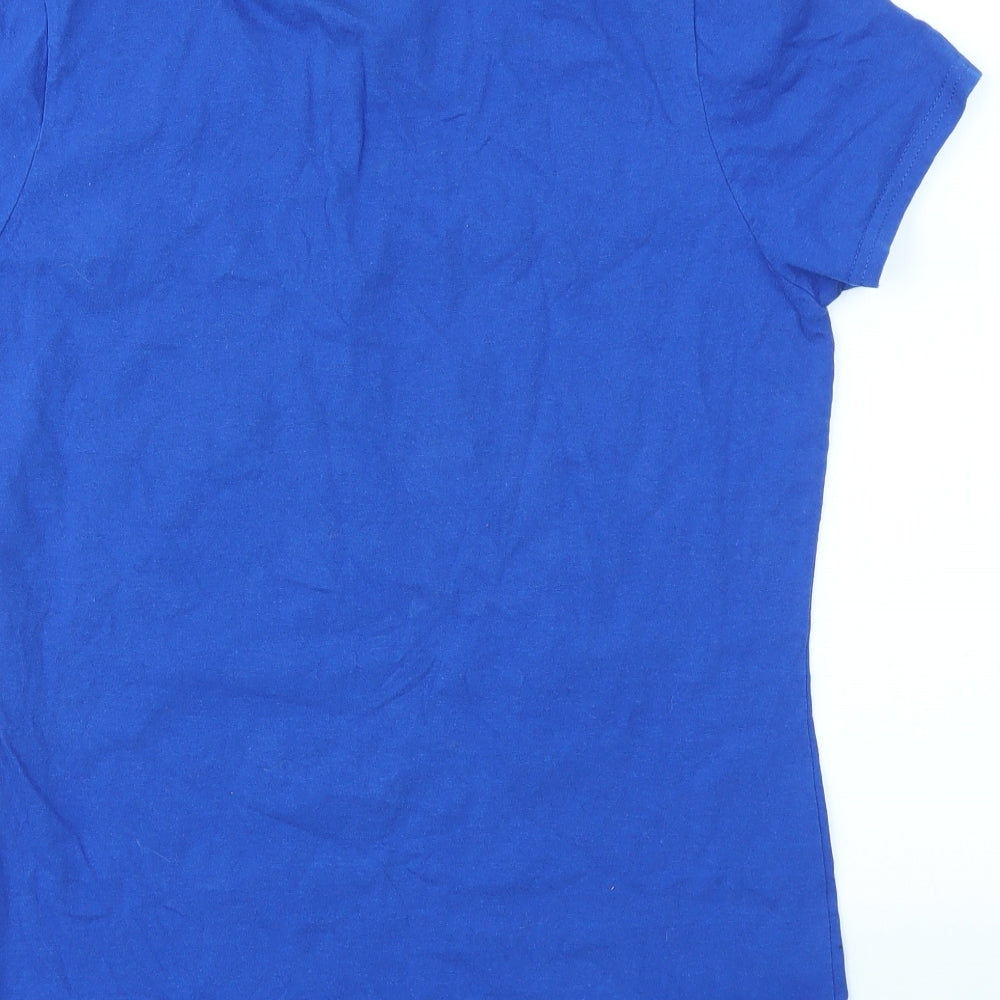 Womens UK Size L Fruit of the Loom Blue Basic T-Shirt