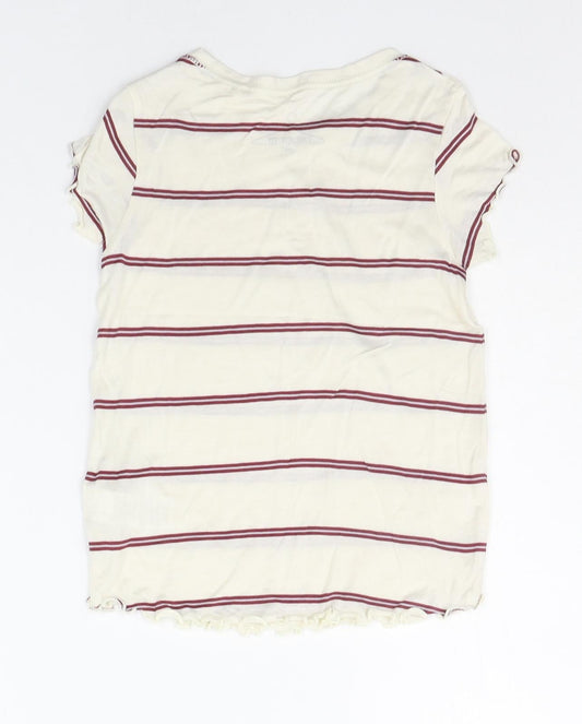 NEXT Girls Yellow Striped Basic Polo Size 6 Years