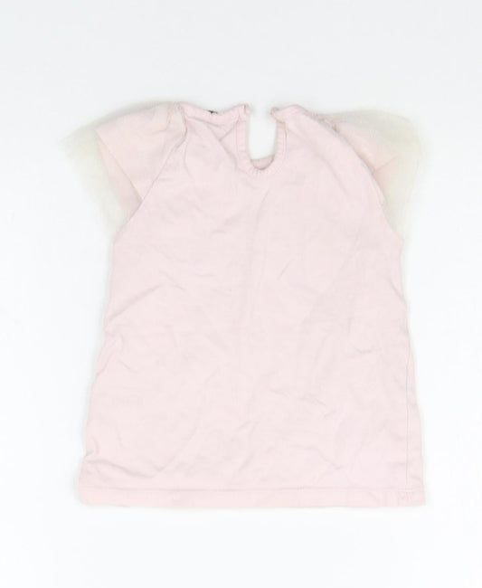 George Girls Pink Geometric Basic T-Shirt Size 2-3 Years - SEQUIN