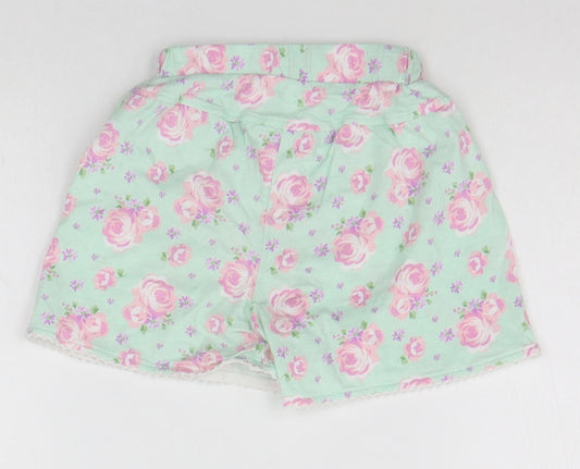 George Girls Green Floral Top Sleep Shorts Size 2 Years