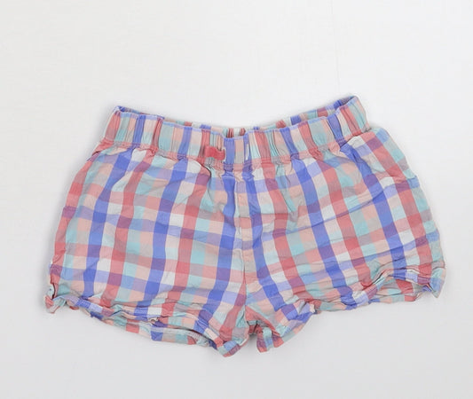 Marks & Spencer Girls Multicoloured Check Hot Pants Shorts Size 5-6 Years