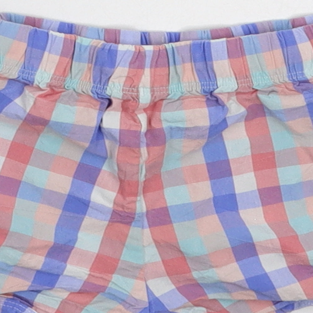 Marks and Spencer Girls Multicoloured Check Hot Pants Shorts Size 5-6 Years