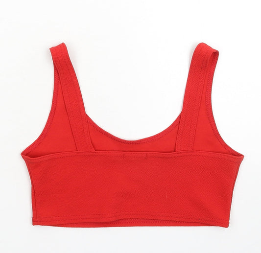 Boohoo Womens Red Basic Tank Size 10