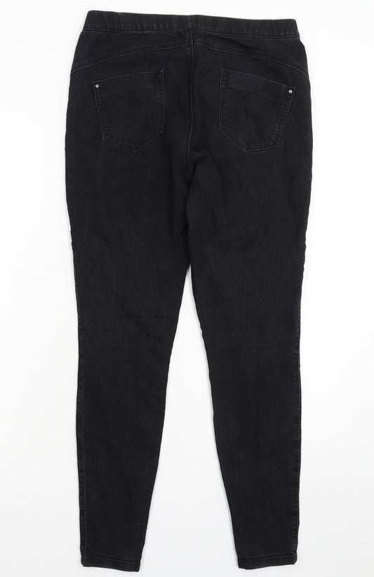 Denim & Co. Womens Black Denim Jegging Jeans Size 10 L28 in