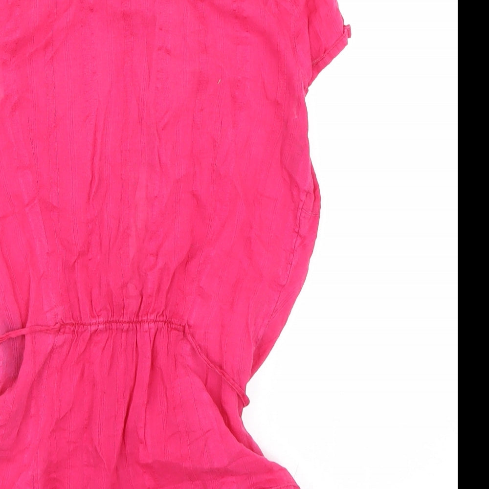 Womens UK Size 4 H&M Pink Basic Button-Up