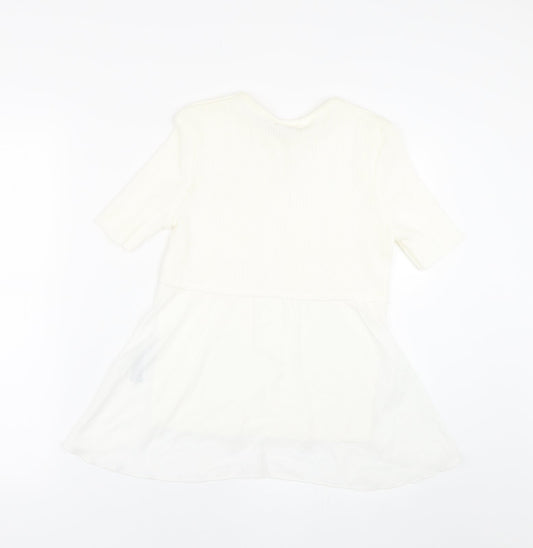 Miss Selfridge Womens White Basic T-Shirt Size 10