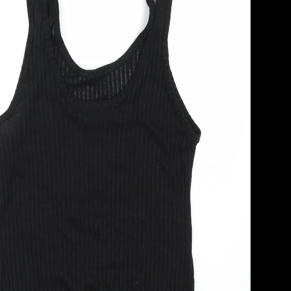 Womens UK Size 10 Topshop Black Basic Tank