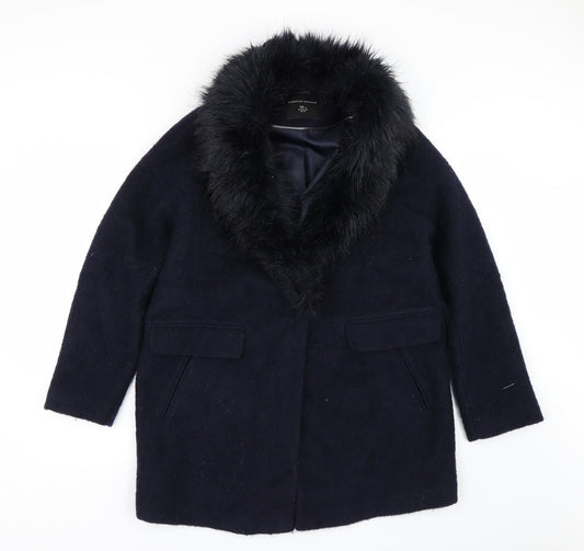 Womens UK Size 14 Dorothy Perkins Blue Overcoat