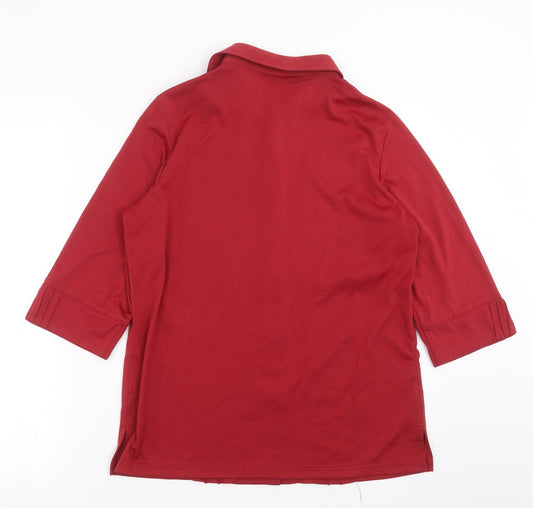 Womens UK Size 12 Preworn Red Basic Blouse