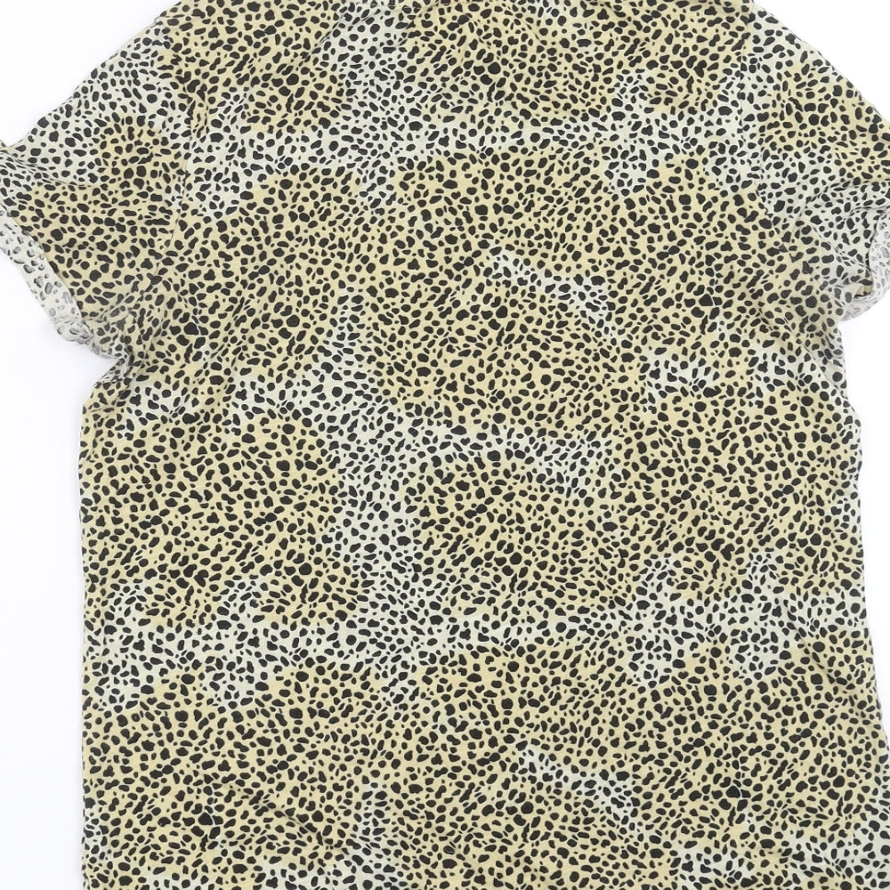 Womens UK Size 8 River Island Beige Basic T-Shirt