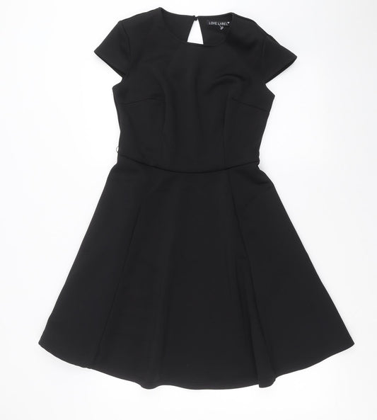 Love Label Womens Black Fit & Flare Size 10