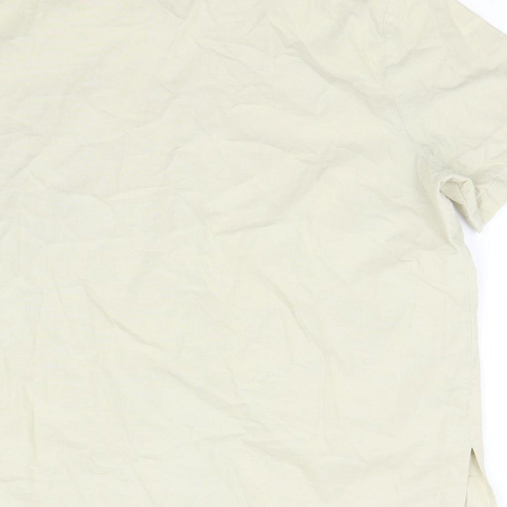 EWM Womens Beige Basic Button-Up Size 16