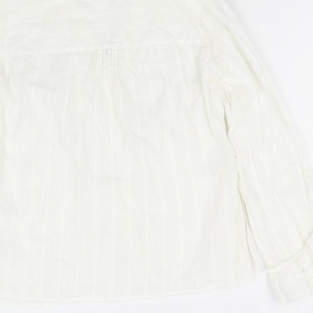 Womens UK Size 12 Debenhams Ivory Basic Button-Up