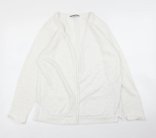 Dash Womens White Cardigan Jumper Size L