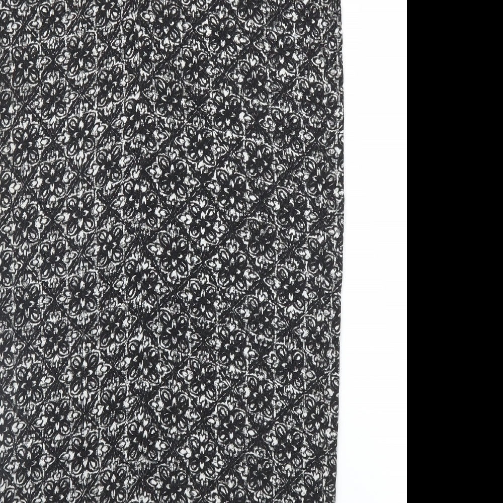 F&F Womens Black Floral Tunic Blouse Size 6