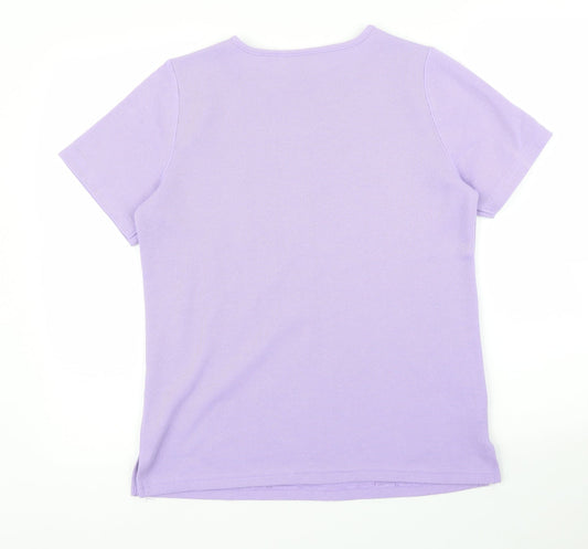 Womens UK Size XS Preworn Purple Basic T-Shirt