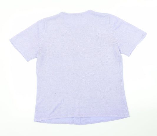 Womens UK Size S BM Purple Basic T-Shirt