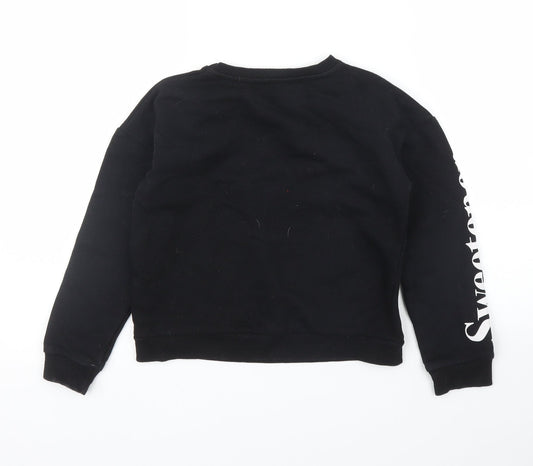 Primark Girls Black Pullover Jumper Size 9 Years
