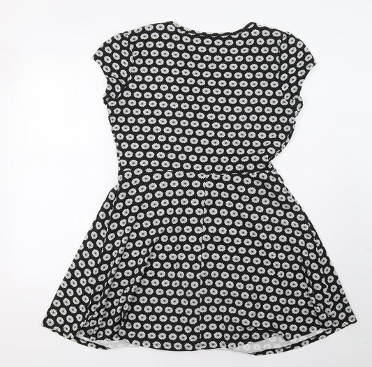 Debenhams Womens Black Polka Dot A-Line Size 12