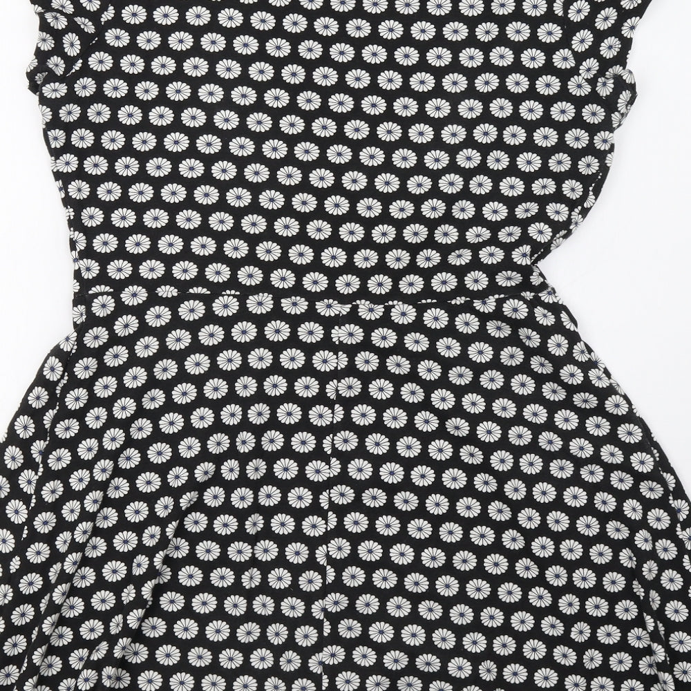 Debenhams Womens Black Polka Dot A-Line Size 12