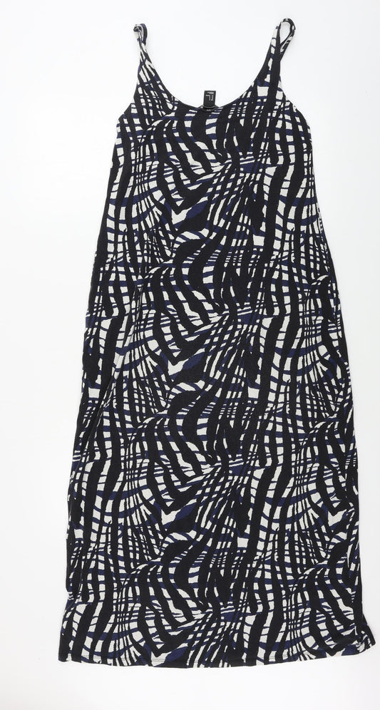 H&M Womens Black Geometric A-Line Size M