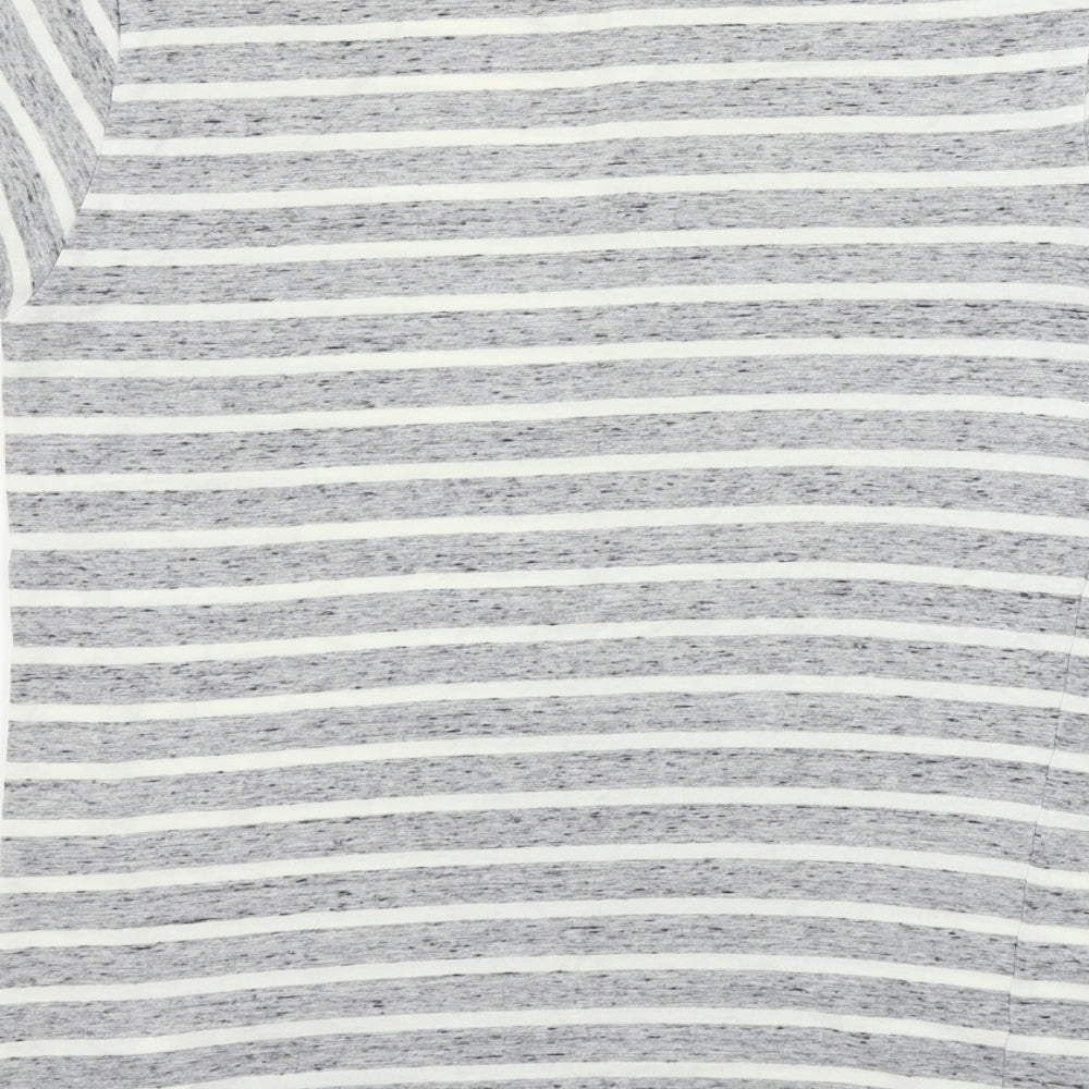 Greenwoods state Womens Grey Striped Basic T-Shirt Size XS