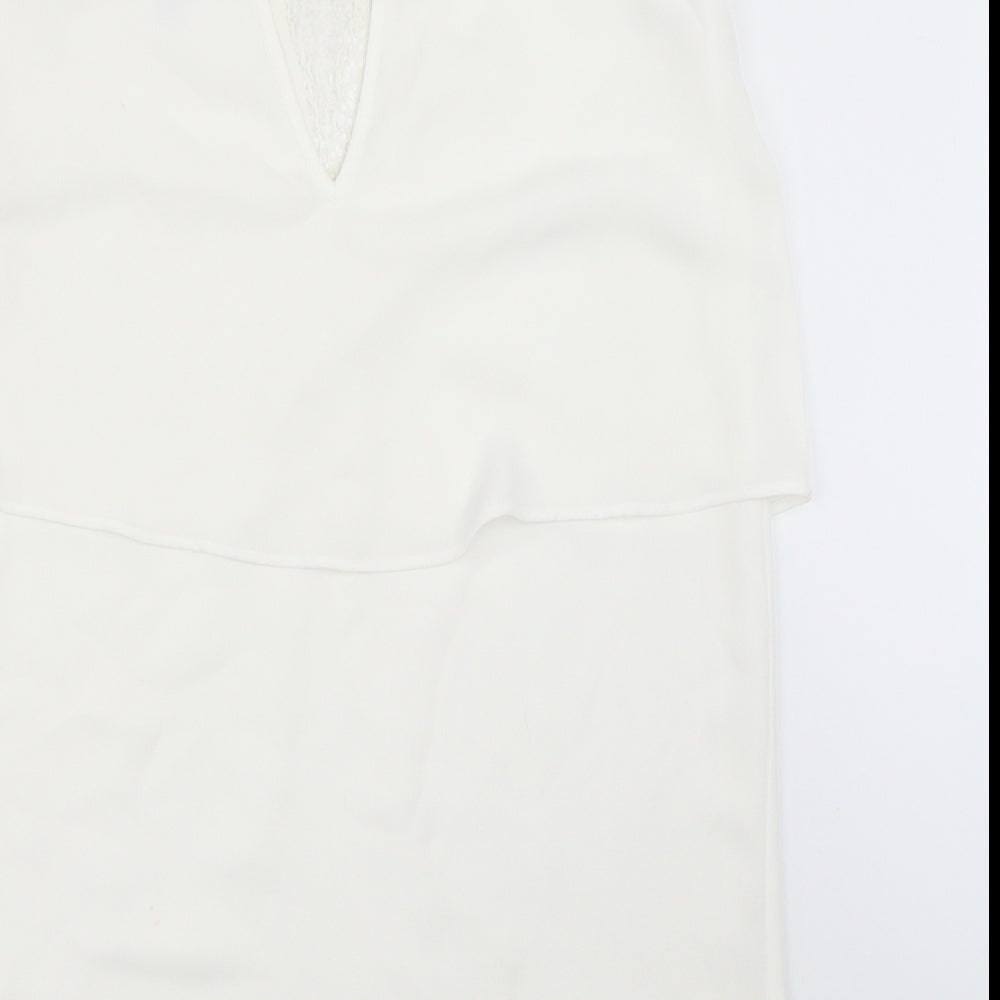 Womens UK Size M Mango White Basic Blouse