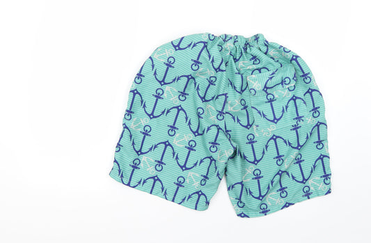 Preworn Mens Green Geometric Sweat Shorts Size XL