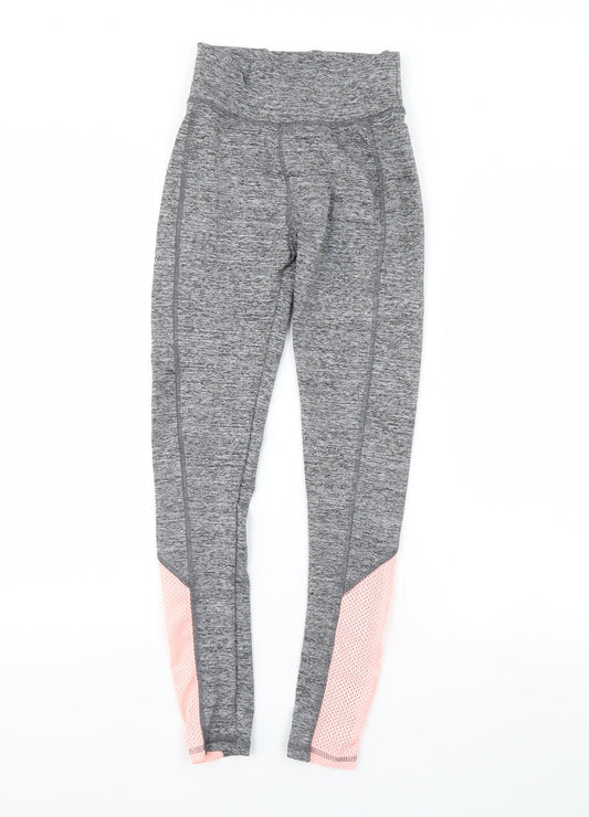 New Look Womens Grey Compression Leggings Size XS L28 in