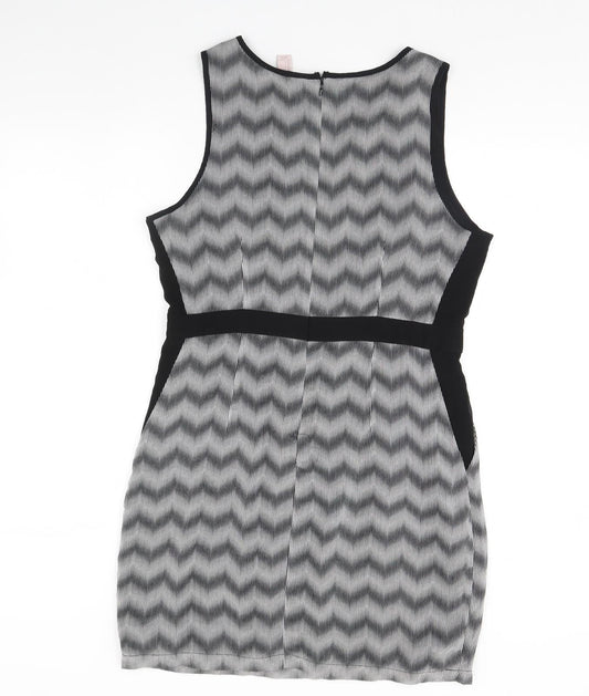 FOREVER 21 Womens Black Striped Mini Size L