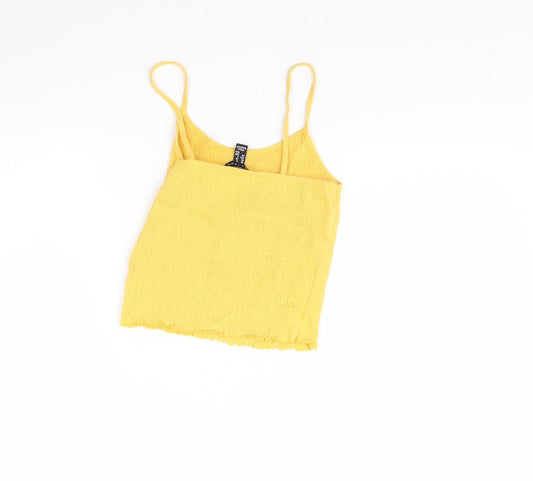 Womens UK Size 8 New Look Yellow Basic Tank