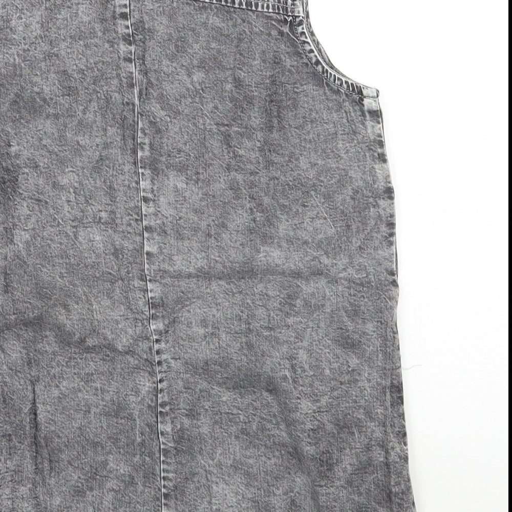 Womens UK Size 8 Denim co Grey Basic Button-Up