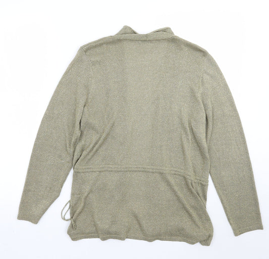 Damart Womens Gold Cardigan Jumper Size 14