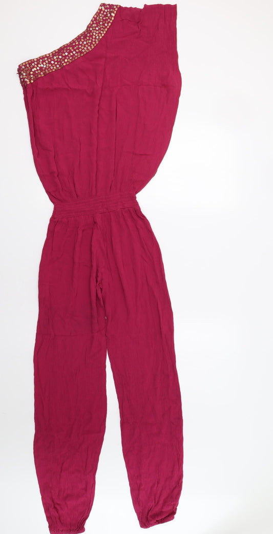Chevere Ibiza Womens Pink Jumpsuit One-Piece One Size