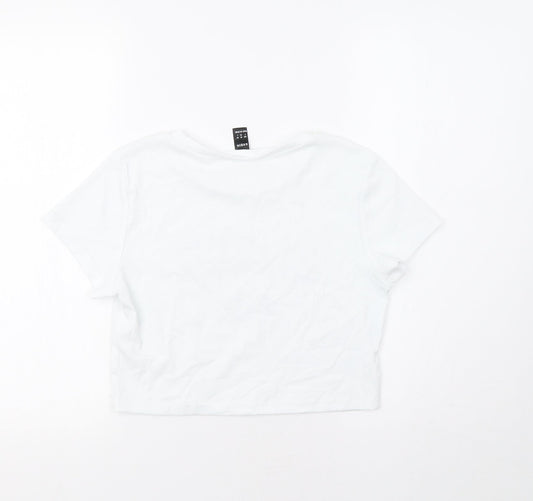 SheIn Womens White Cropped T-Shirt Size S - USA