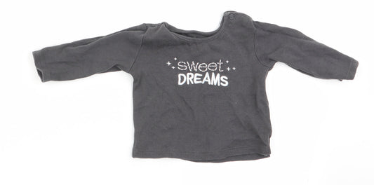 Primark Boys Grey Solid Pyjama Top Size 6-9 Months - Sweet Dreams