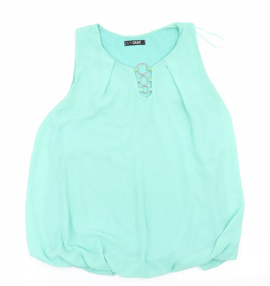 Womens UK Size L Quiz Green Basic Blouse