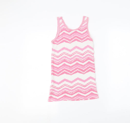 Matalan Girls White Striped Basic Tank Size 13 Years