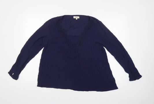 Womens UK Size 10 Papaya Blue Basic T-Shirt