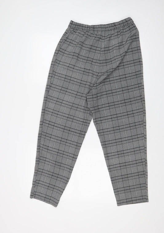 H&M Womens Multicoloured Check Dress Pants Trousers Size 10 L24 in