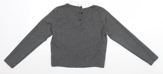 Womens UK Size M Zara Black Basic Polo