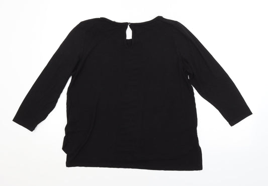 Womens UK Size L H&M Black Basic Blouse